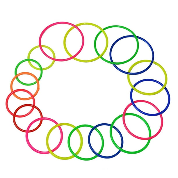 21 anillos de plástico para lanzar, juego de lanzamiento de anillos para niños, para carnaval, jardín, patio, juegos al aire libre (color aleatorio)
