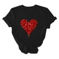 thumbnail image 5 of Aofany Womens Plus Size Shirts Women T-Shirt Glittery Heart Graphic Valentine’s Day Short Sleeve Tees Tops, 5 of 5