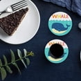 thumbnail image 5 of FMSHPON Ocean Cartoon Whale Set of 8 Round Coaster for Drinks, Absorbent Ceramic Stone Coasters Cup Mat with Cork Base for Home Kitchen Room Coffee Table Bar Decor, 5 of 5