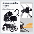 thumbnail image 4 of Hagaday Baby Stroller, 2-in-1 Reversible Stroller with Bassinet Mode, Foldable Infant Stroller with Canopy, One Button Brake, Adjustable Handle, Newborn Stroller (Black), 4 of 5