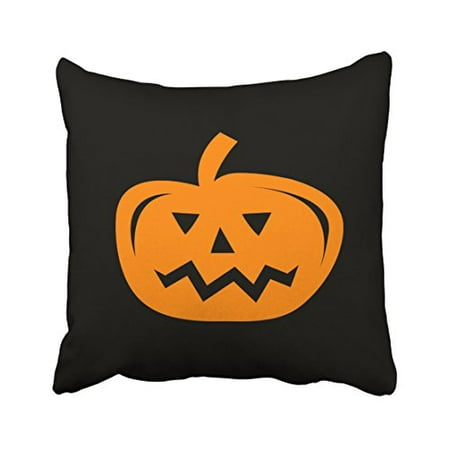 WinHome Retro Black And Orange Halloween Simple Pumpkin Pattern Polyester 18 x 18 Inch Square Throw Pillow Covers With Hidden Zipper Home Sofa Cushion Decorative Pillowcases