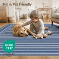 thumbnail image 4 of ODIKA 8'x10' Washable Area Rug Pinstripe Lines Bordered Edges Abstract Geometric Striped Minimalist Refined for Living Room, Under Sectional, Family , Durable, Non-Slip, 4 of 7