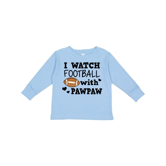 Inktastic I Watch Football with My Pawpaw Boys Long Sleeve Toddler T-Shirt