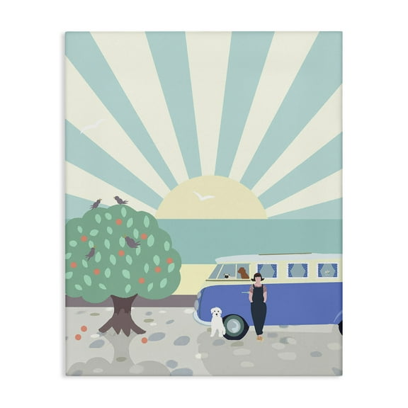 Stupell Industries Road Trip Stop Nautical & Beach Painting Wrapped Canvas Art Print Wall Art, 16 x 20