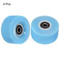thumbnail image 3 of Uxcell 32 x 58mm Roller Skate Wheels with Bearings 82A Quad Skate Replacement, Light Blue 4 Pack, 3 of 6