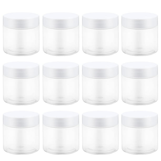 12 Uds. Contenedores de almacenamiento vacíos transparentes de 60ml, frascos redondos de plástico con tapa