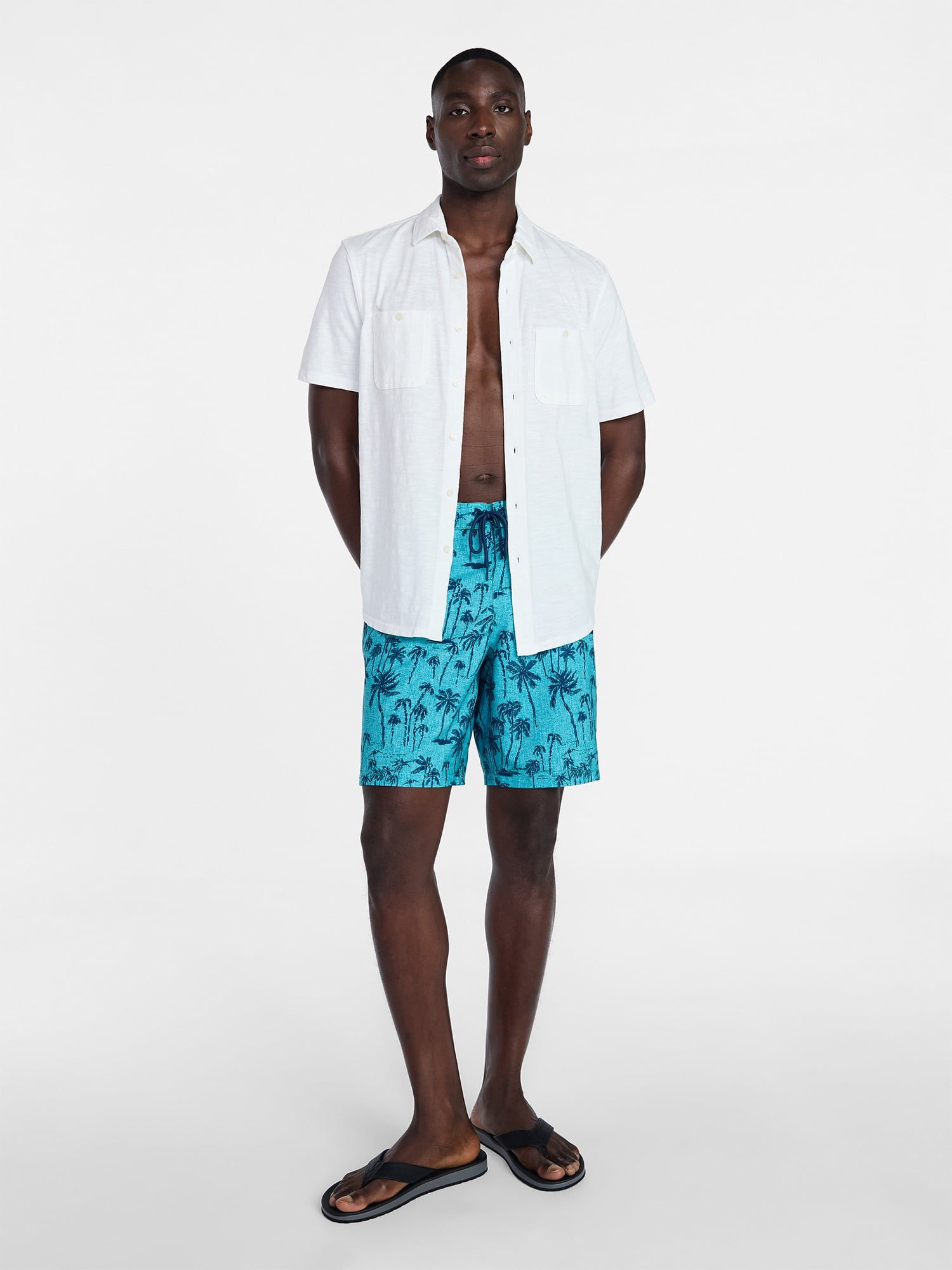 George Men's and Big Men's E-Board Swim Trunks with UPF 50+, 9" Inseam, Sizes S-3XL