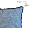 thumbnail image 2 of Organic Cotton Fringe Pillow Covers Boho Farmhouse Cushion Cover with Decorative Tassels Linen Like Textured Accent Pillowcases for Bed Couch Chair Sofa Living Room 20×20 Inch Blue Pack of 2, 2 of 7