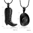 thumbnail image 2 of 2 Pack/ Cowboy Boot and Hat Cremation Jewelry for Ashes Urn Necklace Lockets for Human Ashes Holder Pendent for Ashes and Chain, 2 of 7
