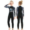 thumbnail image 5 of Cientrug Kids Wetsuit Long Sleeve Surfing Clothes Sun Resistant Child Wet Suit Kid Swim Clothing Swimming Wear for Boys Girls Wearing Black, Girl XL, 5 of 6