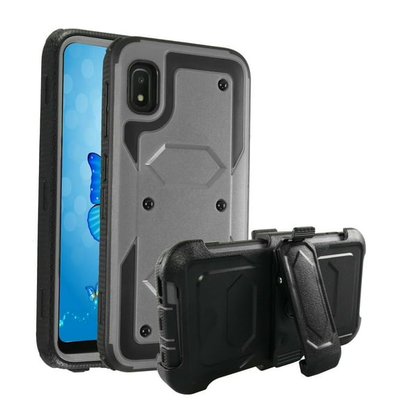 Mignova Galaxy A10e 5.8 inch Case, Heavy-Duty Shockproof Full Body Protection Rugged Hybrid Case with Rotating Belt Clip and Bracket 2019 Release(Black)