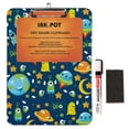 thumbnail image 6 of Inkdotpot Decorative Clipboard Letter Size Clipboard with Low Profile Clip,Retractable Key Hole for Hanging Paperboard for Office School w/ Free Marker & Eraser,Space-9x12.5 Inch, 6 of 9