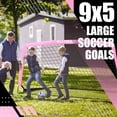 thumbnail image 5 of RUNBOW 9x5 ft Portable Kids Soccer Goal for Backyard Adult Junior Large Practice Soccer Net with Carry Bag (9x5FT, 2 Pack, Pink), 5 of 6