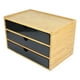 thumbnail image 1 of Cajón organizador de escritorio multifuncional con textura, ideal para tijeras y cepillos de dientes. Black Three Layer, 1 of 8