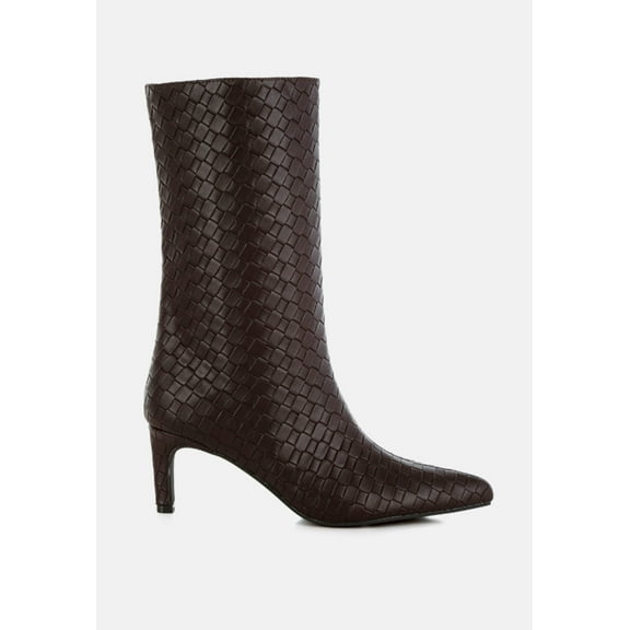 Mentha Woven Faux Leather Boots