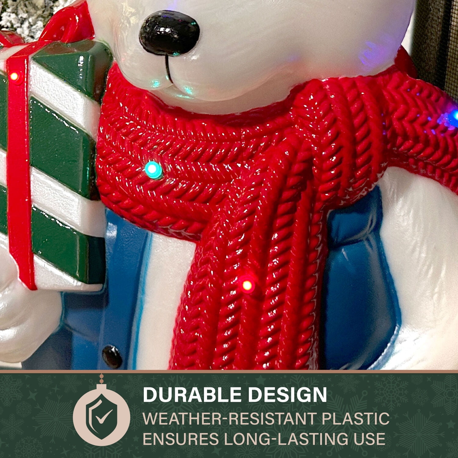Fraser Hill Farm 30 in Polar Bear Christmas Blow Mold, FFBM-1PLB-MLT