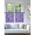 thumbnail image 4 of Sheer Curtains 54 Inch Length 2 Panels Set for Kitchen, Vintage Purple Semi Sheer Curtains for Windows, Retro Botanical Abstract Art Voile Window Treatments Rod Pocket Curtain, 4 of 7