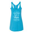 thumbnail image 2 of Wild Bobby Saved By Jesus Fueled By Coffee Inspirational/Christian Women Tri-Blend Racerback Tank Top, Vintage Turquoise, X-Large, 2 of 5