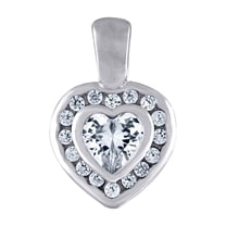925 Sterling Silver Womens Cubic Zirconia Double Love Heart Valentine Charm Pendant Necklace Pendant for Women