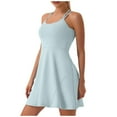 thumbnail image 1 of asddcavvf Robes pour Femmes Robe de Tennis pour Femmes Col Carré Sans Manches Robe Athlétique Fente Latérale Évasée, 1 of 9