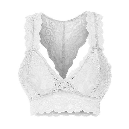 

ELA 3PC Women Plus Size Bra Vest Crop Underwear Wire Free Bra Lingerie Sexy V-Neck Underwear Lingerie lace bralette S-3XL