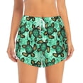 thumbnail image 2 of Cauagu Sea Turtle Print Women's 2 in 1 Running Shorts Athletic Workout Gym Yoga Shorts Running Shorts for Women-Small, 2 of 7