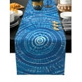 thumbnail image 2 of Blue Boho Geometric Cotton Linen Table Runner 14 x 72 inch Ombre Abstract Tie Dye Aesthetic Non-slip Rectangular Dining Table Decor for Wedding Party Holiday Dinner, 2 of 8