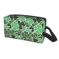thumbnail image 2 of XMXT Large Capacity Makeup Bag, Seamless Green Clovers Travel Toiletry Bags Zippers Storage Cosmetic Bag for Women Men, One Size, 2 of 9