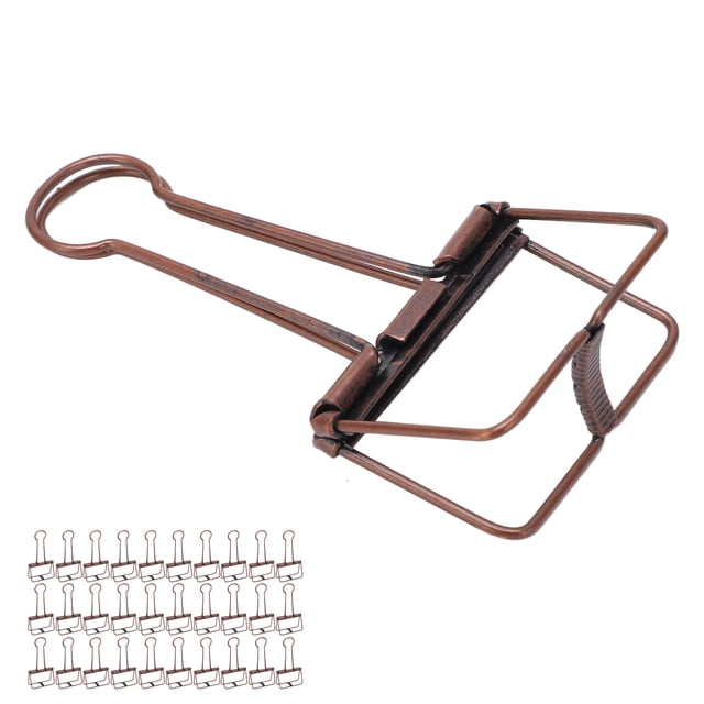Wire Binder Clips, 30Pcs Strong Clamping Paper Clamps For Papers Black,Bronze,Purple Bronze