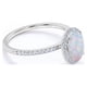 thumbnail image 3 of JeenMata Anillo de Compromiso Antiguo con Halo de Moissanita y Ópalo de Talla Ovalada de 1,5 Uds en Oro Blanco de 18 K sobre Plata, 3 of 6