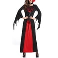 thumbnail image 3 of Lucakuins Disfraz de Halloween para mujer, disfraz de vampiro, vestidos de manga larga con cuello en contraste, conjunto para trajes de fiesta de Cosplay Lucakuins  moda, 3 of 9