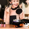 thumbnail image 6 of ERJLKXP Halloween Pumpkin Bat Makeup Bags Travel Cosmetic Bag Case, Large Capacity Organizer and Storage, Portable Pouch Toiletry bag for Women & Girls, 6 of 7