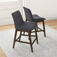 thumbnail image 2 of Ashcroft Diana Square Fabric Upholstered Counter Stool in Dark Gray (Set of 2), 2 of 4