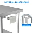 thumbnail image 2 of Dextrus 60" X 24" Stainless Steel Table with Overshelves and 3 Drawers, Work Table with 72" X 12" Shelf & 3 Drawers, Metal Table Prep Table, 2 of 6