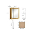 thumbnail image 6 of Design House 24" Tri-View Wood Wall Mount Bathroom Medicine Cabinet, Honey Oak, 6 of 11
