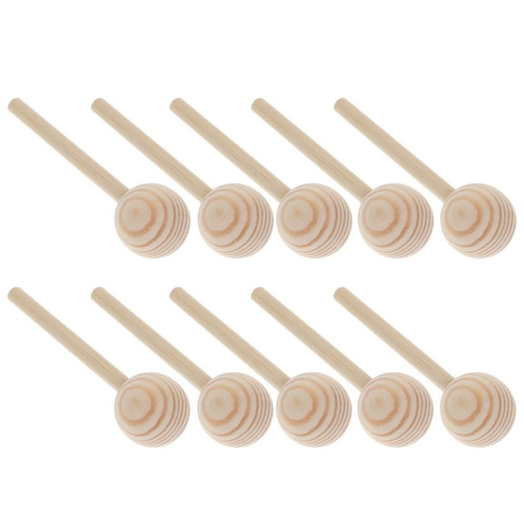 unbranded  10 Pcs Logs Popsicle Sticks for Crafts Pine Wood Ball