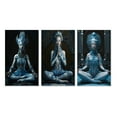 thumbnail image 2 of Designart "Blue Yogini Meditation Embodying Spiritual Grace II" Yoga Wall Art Set Of 3 - Traditional Blue Gallery Wall Set For Home Decor, 2 of 6