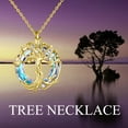 thumbnail image 7 of WINNICACA Family Tree of Life Sterling Silver Celtic with Gold Circle Crystal Necklace Jewelry Birthday Anniversary Mothers Valentines Day Gifts for Women, 7 of 7
