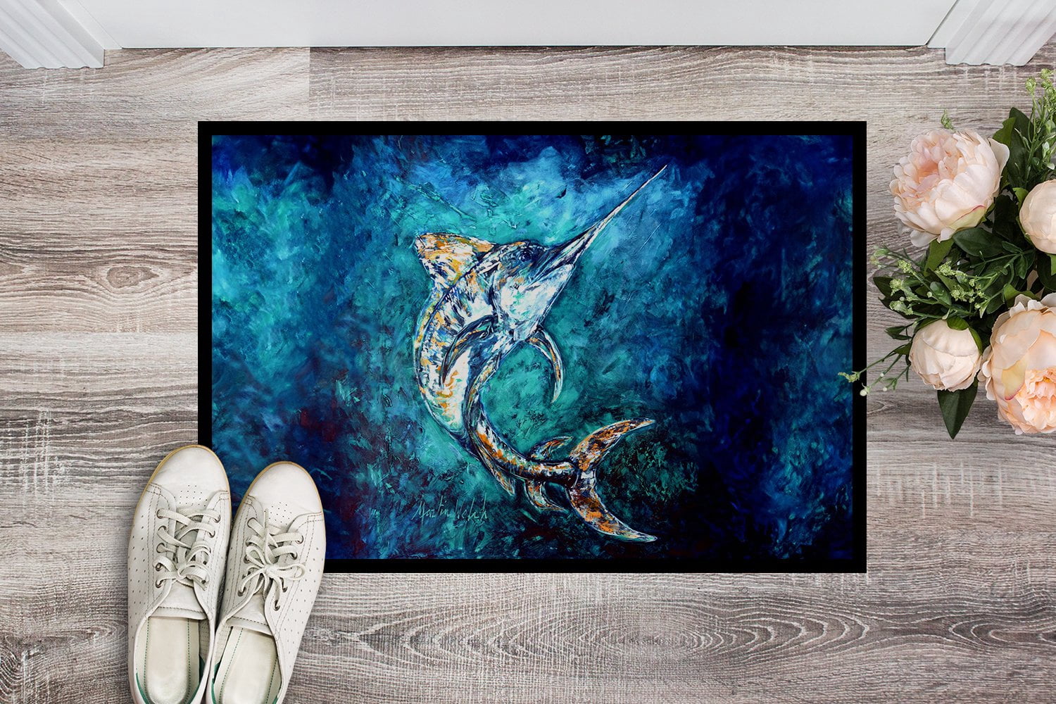 Carolines Treasures MW2007MAT 18 x 27 in. American Marlin Doormat