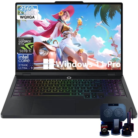 Lenovo Legion Pro 5i Gen 10 Gaming Laptop, Intel Core Ultra 9 275HX, 64GB DDR5 RAM, 2TB SSD, NVIDIA GeForce RTX 5070 Ti, 16" WQXGA (2560 x 1600), 24 Zone RGB Backlit, Wi-Fi 7, Windows 11 Pro
