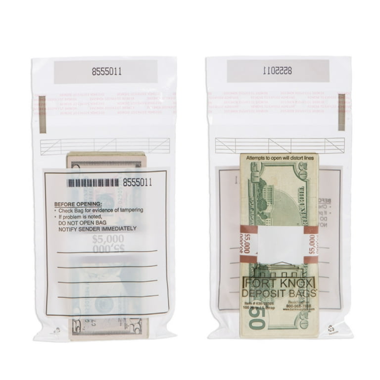BankSupplies 1 Strap Bags 5W x 7 1 2H Case of 1000 100 Note Sequential
