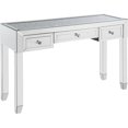 thumbnail image 1 of ACME Console Rectangulaire en Verre Noralie avec 3 Tiroirs de Rangement en Miroir, 1 of 8