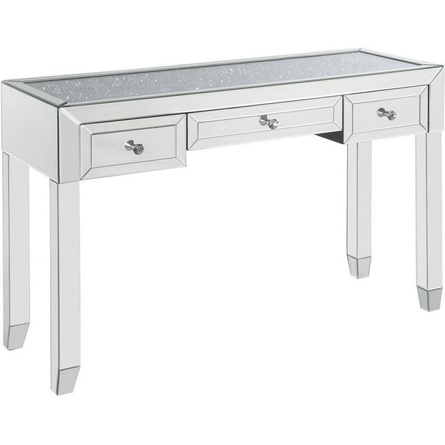 ACME Console Rectangulaire en Verre Noralie avec 3 Tiroirs de Rangement en Miroir