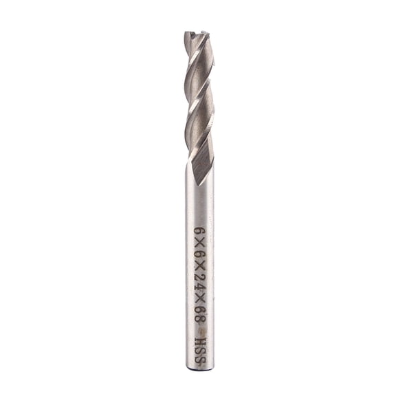 YAHHU 3 Flute HSS & Aluminium Extra 6mm End Mill Milling Cutter CNC Bit Extended High-Density Polished Wear-Resistant Super Hard Straight Shank Routing Bits For Cutting And Hook Slots