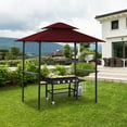 thumbnail image 2 of Outdoor Patio Gazebo with Light, 8 x 5 Ft Patio BBQ Shelter, Double Tier Gazebo Canopy Tent with Air Vent, Hooks and Bottle Opener, Outdoor Gazebo Canopy with Steel Frame for Patio Yard Deck, B1834, 2 of 11