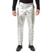 OppoSuits Mens Suits Shiny Silver - US 48 Silver