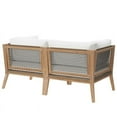 thumbnail image 4 of Modway Clearwater Teak Wood Fabric Outdoor Loveseat in Gray/White, 4 of 5