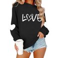 thumbnail image 4 of Valentines Day Long Sleeve Shirts for Women Cute Love Heart Print Graphic Crewneck Pullover Tops Holiday Outfits Sweatshirts, 4 of 9