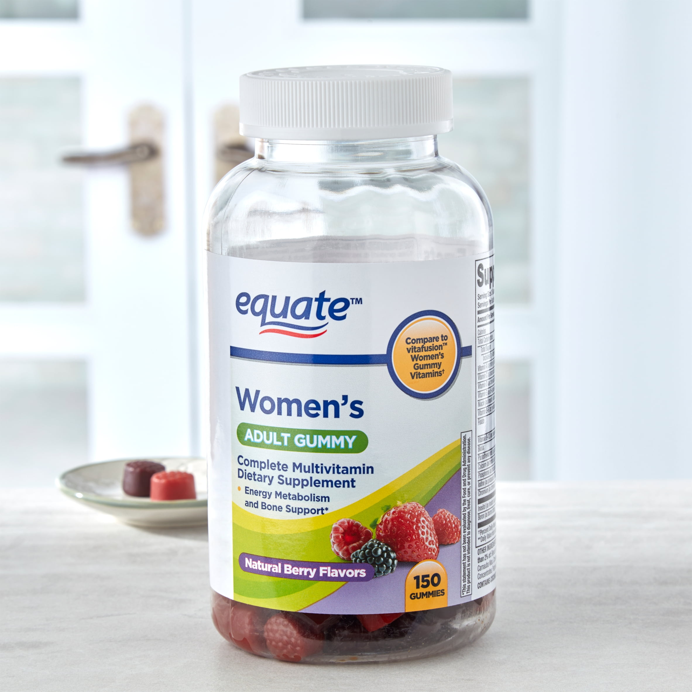 Equate Women's Natural Berry Flavors Adult Gummies, 150 Count