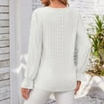 thumbnail image 6 of ATOYSOY Loose Eyelet Shirts for Women Trendy Long Sleeve Tees Solid Color Tops V Neck Lace Pullovers Casual Dressy Tunic Outwear Fall White XXL, 6 of 6